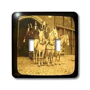 from the Past Magic Lantern Slides   Late 1800s Horse Drawn Fire 