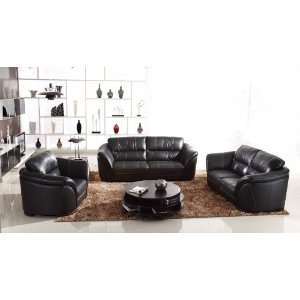  Bella Italia Leather 262 Sofa Set in Black: Home & Kitchen