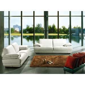  Bella Italia Leather 208 Sofa Set in White: Home & Kitchen