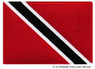 TRINIDAD TOBAGO NATIONAL FLAG PATCH CARIBBEAN iron on EMBROIDERED 