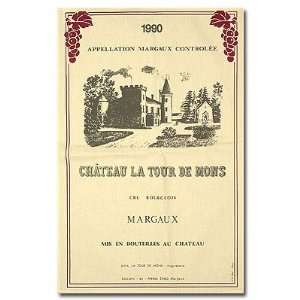 French Wine Label Kitchen Towel   Chateau le Tour de Mons   1990 