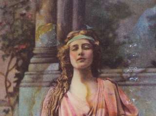 Art Nouveau Lovely Woman Print Gilded Easel Frame  