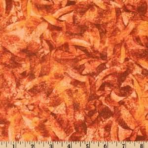  45 Wide Autumn Leaves Packed Leaves Rust Fabric By The 
