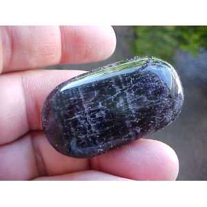   Gemqz Purple Banded Fluorite Rectangular Pocket Stone 