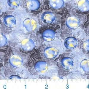  45 Wide Lalique Glass Marbles Blue Fabric By The Yard 
