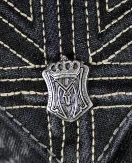 Monarchy Mens Jeans SKEWED UNION Black Denim NEW  