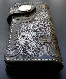 JAPANESE DRAGON TATTOO GENUINE LEATHER LONG WALLET  