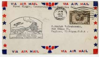 Canada Cover 1931 Scott #C2 Rare First Flight Air Mail  