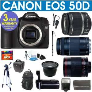  + Canon 18 55mm IS Lens + Canon 75 300mm Zoom Lens + Vivitar 