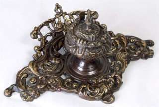 Single Inkwell in Dark Antique Brass Finish by Aa Impor  