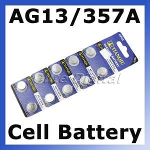 10 Pcs AG13 LR44 357A Alkaline Cell Button Battery  
