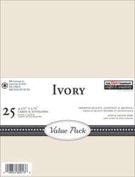 25 Ivory Blank Greeting Cards w/ Envelopes 4.375x5.75  