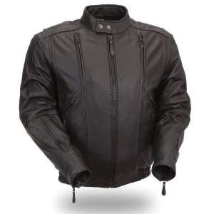 First MFG Mens Bomber Leather Jacket. Classic Styling. Full Featured 