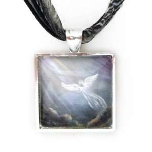  Angel in Gray Clouds Handmade Fine Art Pendant Jewelry