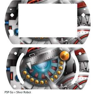  Silver Robot Design Protective Skin for Sony PSP Go 