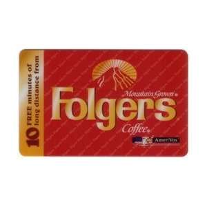  Collectible Phone Card: 10m Folgers Mountain Grown Coffee 