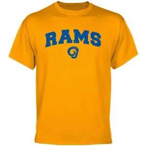  NCAA Angelo State Rams Gold Logo Arch T shirt Sports 