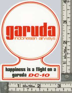 GARUDA INDONESIA DC 10 FLIGHT CREW AIRLINE STICKER RARE  