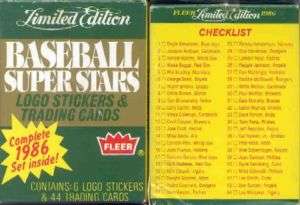 1986 Fleer Ltd. Edition Baseball Superstars 44 Card Set  