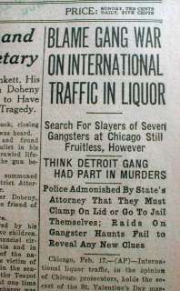 1929 newspapers ST VALENTINES DAY MASSACRE Capone Gan  
