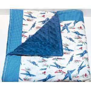  Retro Airplane Quilted Baby Blanket Baby