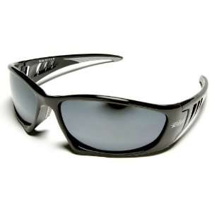   Eyewear SB117 Baretti Safety Glasses Black Frames Silver Mirror Lens