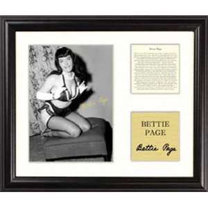  Bettie Page   Ottoman Kneeling   Framed 5 x 7 Photograph 