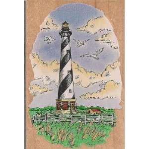 Cape Hatteras Light, NC Wood Mounted Rubber Stamp (P034)