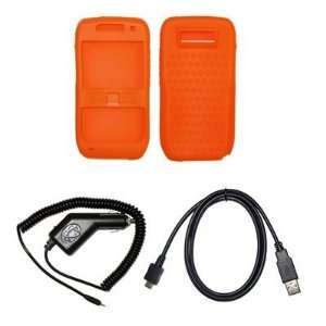  Orange Silicone Gel Skin Cover Case + Rapid Car Charger 