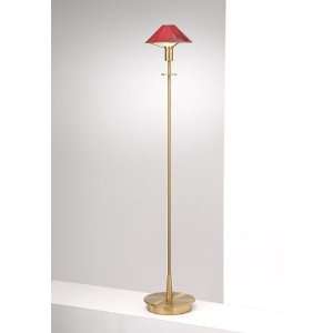   Holtkoetter Antique Brass Magma Red Glass Floor Lamp