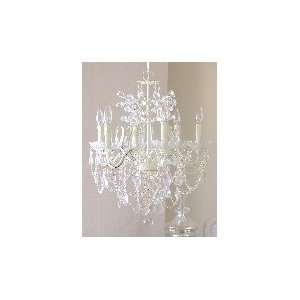  6 light Leafy Ivory Crystal chandelier