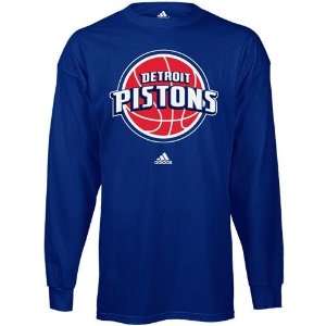 Piston Attire  Adidas Detroit Pistons Royal Blue Primary Logo Long 