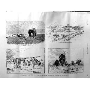   1887 Art Drake Spanish Armada Horses Plough Soldiers: Home & Kitchen