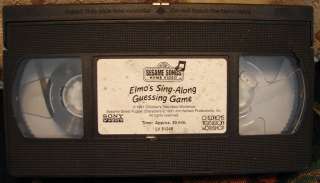 Sesame Street Elmos Sing Along Guessing Game Vhs VIdeo $5Ships 