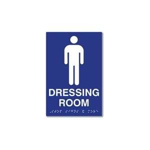   Male Dressing Room Sign with Tactile Text and Grade 2 Braille   6x9