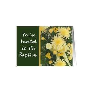  Yellow Flower Invitation, Baptism Card Health & Personal 
