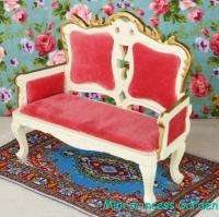 Dollhouse Victorian Living Room Furniture Wood Sofa Set  