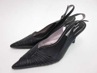 STEVE MADDEN Black Leather Slingbacks Pumps Heels Sz 6  