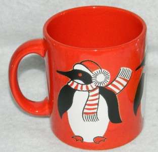 Waechtersbach West Germany PENGUINS Coffee Mug RED  