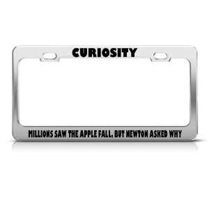  Curiosity Apple Fall Newton Ask Why Funny license plate 