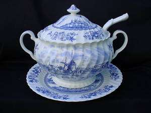 SOUP TUREEN very rare JOHNSON BROTHERS TULIP TIME 4pc.  
