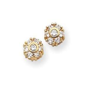  Gold plated White CZ Flower Earrings   JewelryWeb: Jewelry