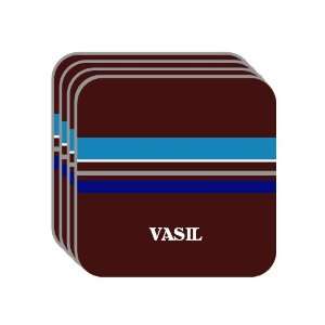 Personal Name Gift   VASIL Set of 4 Mini Mousepad Coasters (blue 