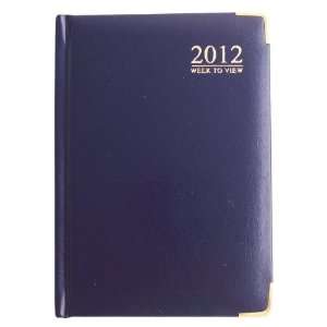  2012 A6 Week to View Diary Padded Gilt Corner   Blue