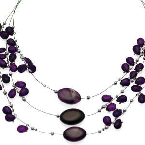  Lilith Silver Purple Choker Necklace Jewelry