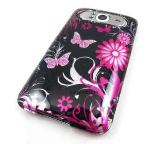 PINK BUTTERFLIES HARD CASE PHONE COVER FOR HTC HD7 HD7S  