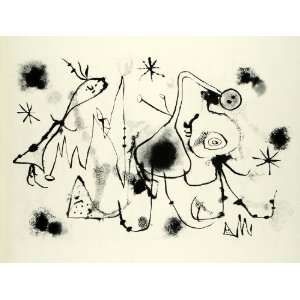 1958 Print Abstract Figure Joan Miro Abstraction Art Star Figurative 