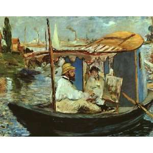   Working on his Boat in Argenteuil, By Manet Edouard