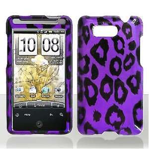  HTC Aria Purple/Black Leopard Hard Case Snap on Cover 