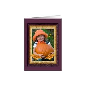  Two Pumpkin Flower Photo Card, Thanksgiving Greetings Card 